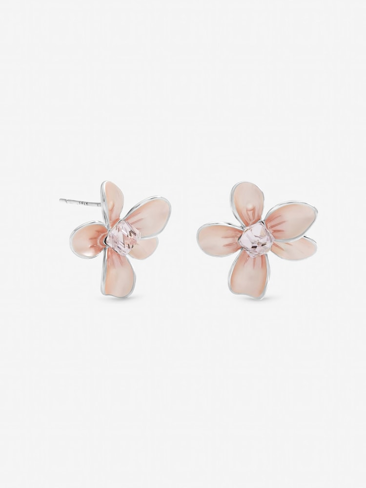 Jon Richard Pink Flower Earrings - Image 1 of 3