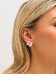 Jon Richard Pink Flower Earrings - Image 3 of 3