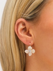 Jon Richard Gold Tone Resin Flower Drop Earrings - Image 3 of 3