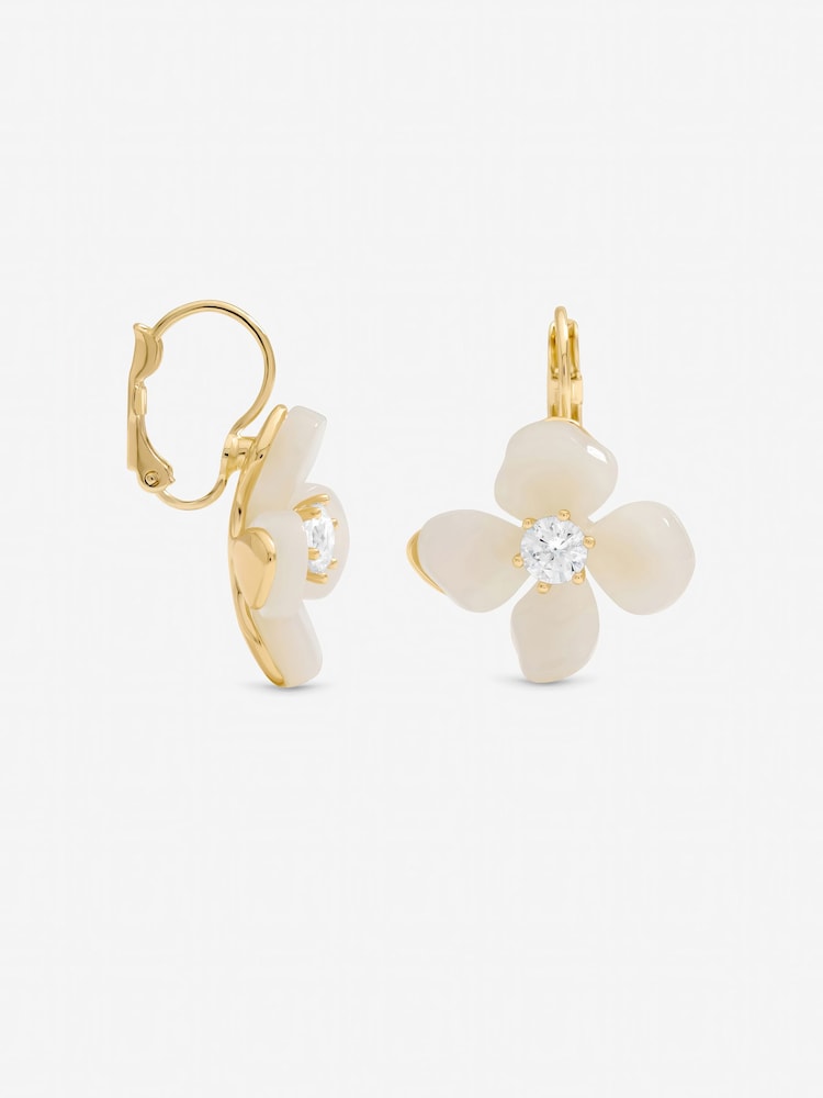 Jon Richard Gold Tone Resin Flower Drop Earrings - Image 3 of 3 Jon Richard Gold Tone Resin Flower Drop Earrings - Image 3 of 3