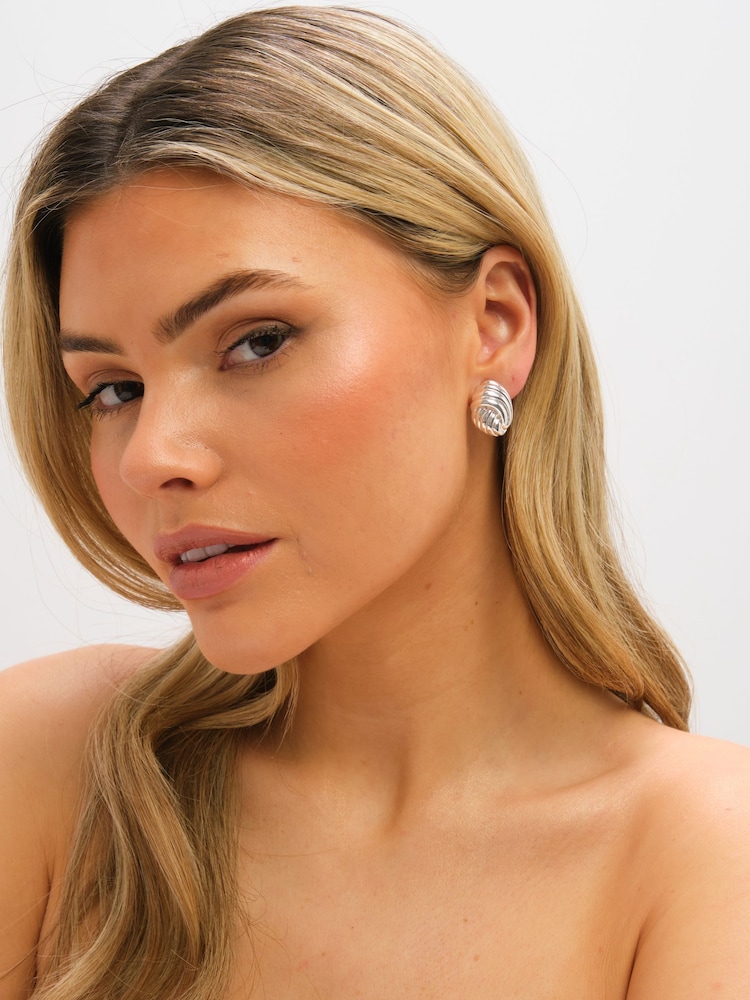 Jon Richard Silver Tone Shell Clip Earrings - Image 1 of 3