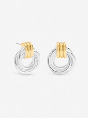 Jon Richard Two Tone Door Knocker Earrings - Imaginea 1 din 3