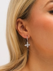 Jon Richard Silver Tone Pave Butterfly Huggie Earrings - Image 2 of 3