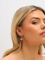 Jon Richard Silver Tone Pave Butterfly Huggie Earrings - Image 3 of 3