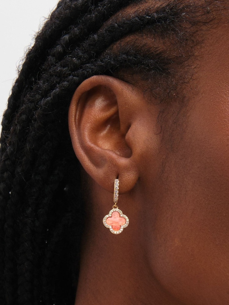 Πορτοκαλί - Σκουλαρίκια Jon Richard Clover Huggie - Εικόνα 2 από 2