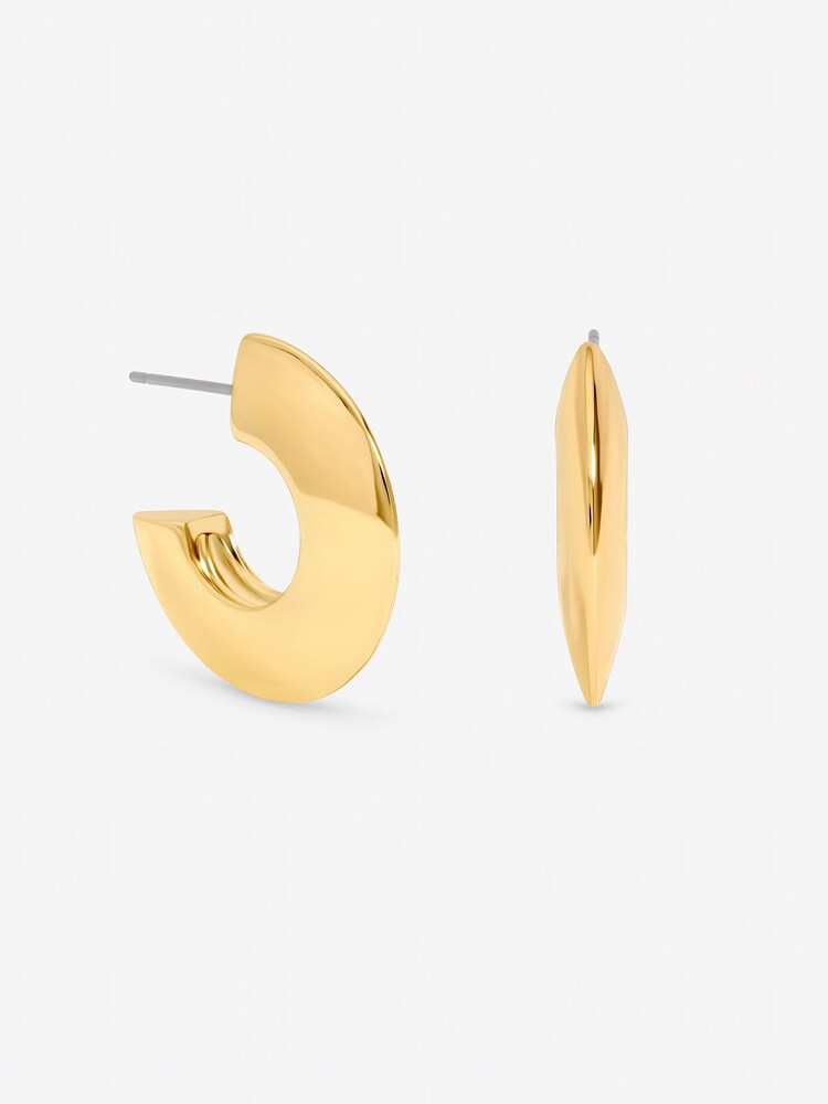 Jon Richard Gold Tone Flat Disk Hoop Earrings - Image 1 of 3