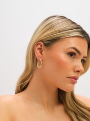 Jon Richard Gold Tone Twist Hoop Earrings - Image 2 of 3