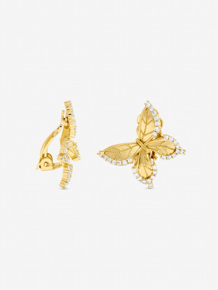 Jon Richard Gold Tone Crystal Edge Butterfly Clip Earrings - Image 2 of 2