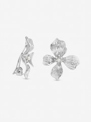 Jon Richard Cream Pearl Statement Flower Clip Earrings - Image 1 of 1