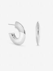 Jon Richard Tone Flat Disk Hoop Earrings - Bild 1 von 2