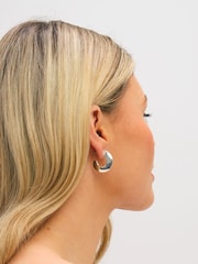 Jon Richard Tone Flat Disk Hoop Earrings - Bild 2 von 2