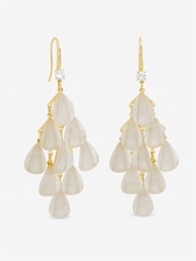 Jon Richard Cream Gold Tone Droplet Earrings - Image 1 of 3