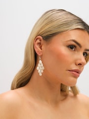 Jon Richard Cream Gold Tone Droplet Earrings - Image 2 of 3