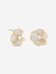 Jon Richard Gold Tone Enamel Floral Stud Earrings - Image 1 of 1