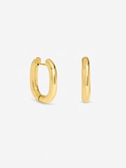 Jon Richard Gold Tone Waterproof Retangle Hoop Earrings - Image 2 of 2