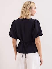Phase Eight Blue Audrey Linen Blouse - Image 2 of 7