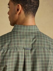 Joules Khaki Green Checked Classic Fit Cotton Oxford Shirt - Image 9 of 11