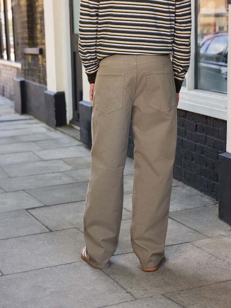 Sand Baggy Fit Five Pocket Cotton Rich Trousers - Image 2 of 8 Sand Baggy Fit Five Pocket Cotton Rich Trousers - Image 2 of 8