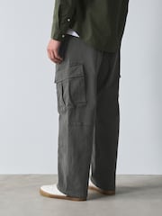 Grey Baggy Fit Cargo Trousers - Image 3 of 9