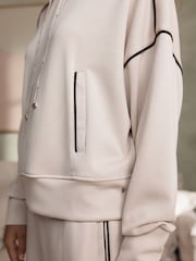 B by Ted Baker Viscose Lounge Hoodie with Piping Detail - Image 5 of 5
