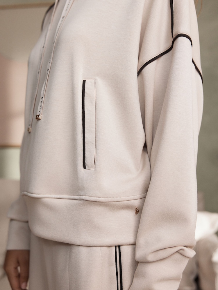 B by Ted Baker Viscose Lounge Hoodie with Piping Detail - Image 5 of 5 B by Ted Baker Viscose Lounge Hoodie with Piping Detail - Image 5 of 5
