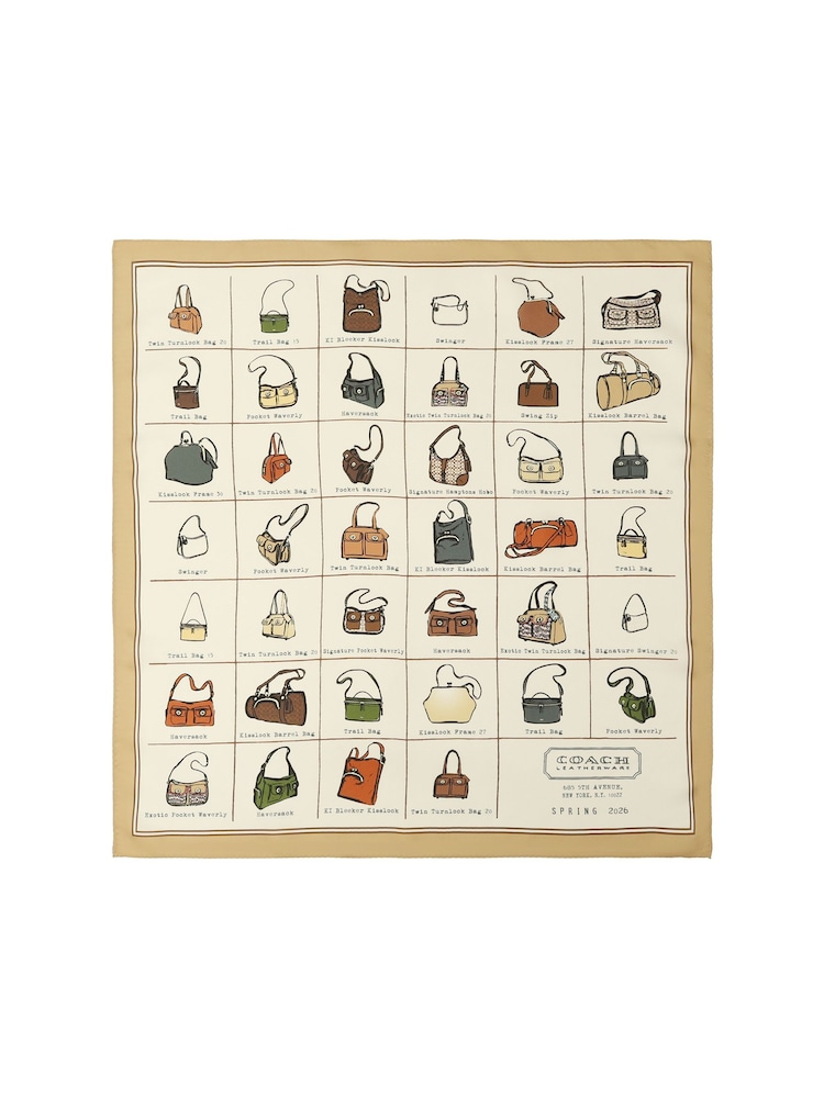 COACH Brown Catalog Printed Silk Bandana Scarf - Image 1 of 4