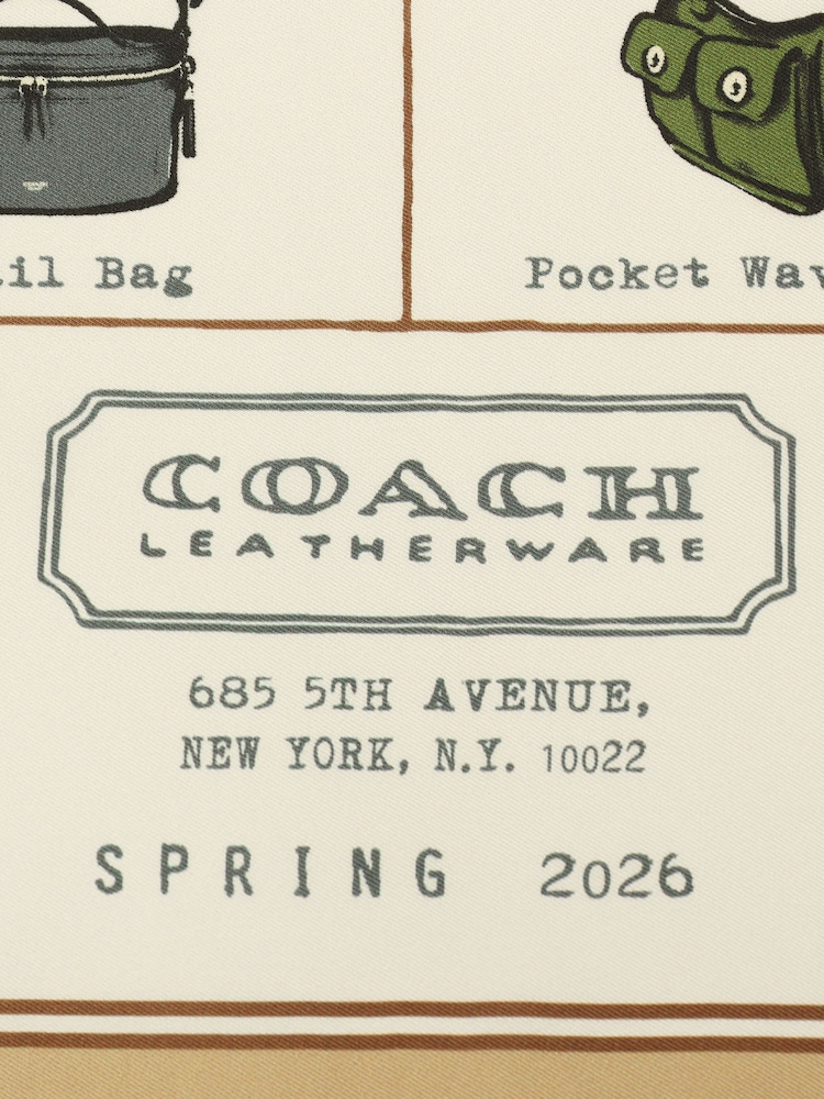 COACH Brown Catalog Printed Silk Bandana Scarf - Image 4 of 4