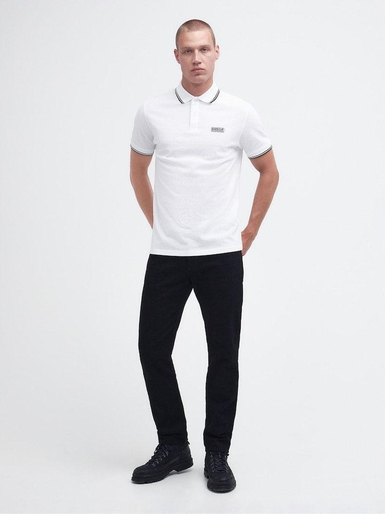 Barbour International White Evan Tipped Polo Shirt - Image 2 of 7 Barbour International White Evan Tipped Polo Shirt - Image 2 of 7