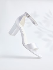Linzi White Bridal Unite Barely There Block Heeled Sandals - Image 1 of 5