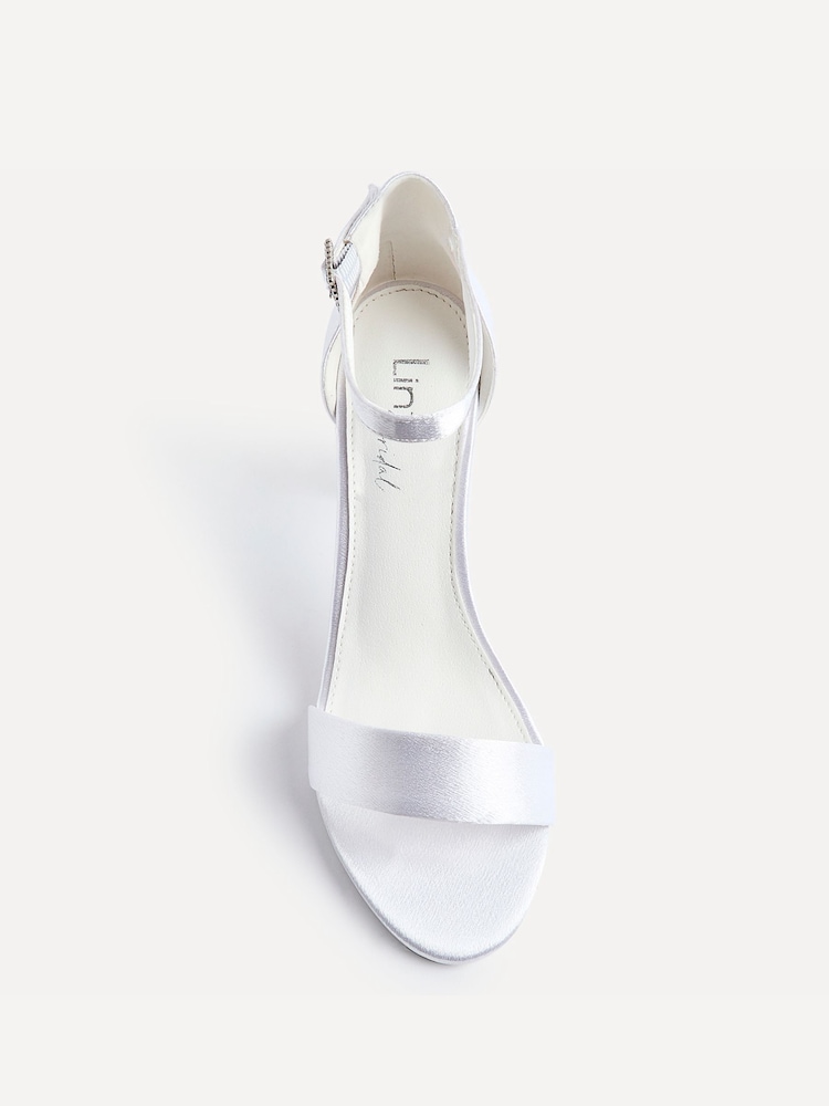 Linzi White Bridal Unite Barely There Block Heeled Sandals - Image 5 of 5 Linzi White Bridal Unite Barely There Block Heeled Sandals - Image 5 of 5