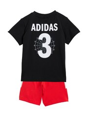 adidas Black Marvel Spider-Man Top and Short Set - Image 2 of 6