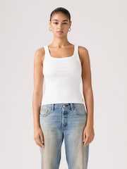 Levi's® White Essential Ribbed Tank Top - Image 1 of 5