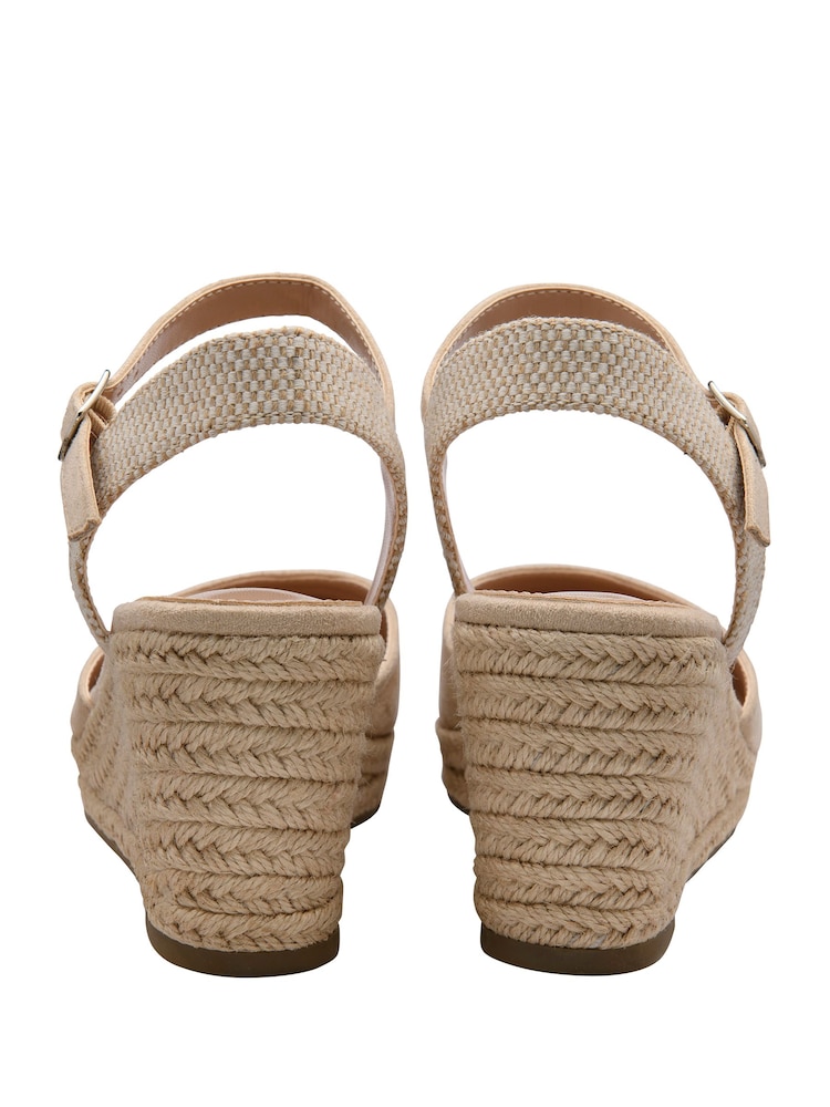 Ravel Cream Espadrille Wedge Closed Toe Strap Shoes - Image 2 of 4
