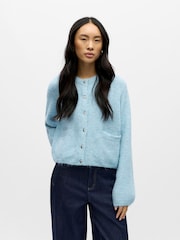 OBJECT Blue Soft Touch Relaxed Fit Button Cardigan - Image 1 of 5