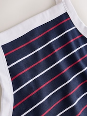 Navy Blue Stripe Ribbed Thick Strap Vest - Image 5 of 6