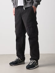 Schwarz - Utility-Cargohose mit Stretch - Bild 1 von 9