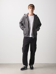 Schwarz - Utility-Cargohose mit Stretch - Bild 2 von 9