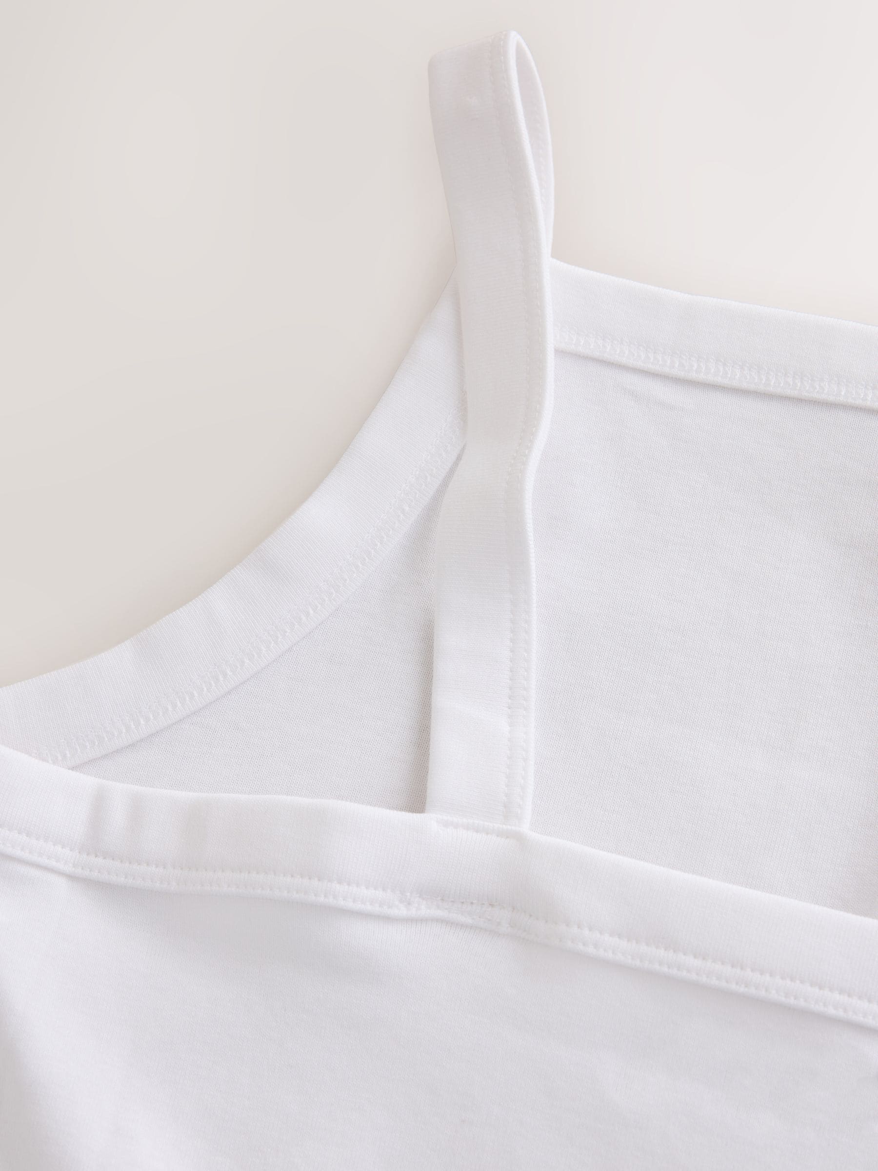 Buy White Ribbed Thick Strap Vest from Next Canada