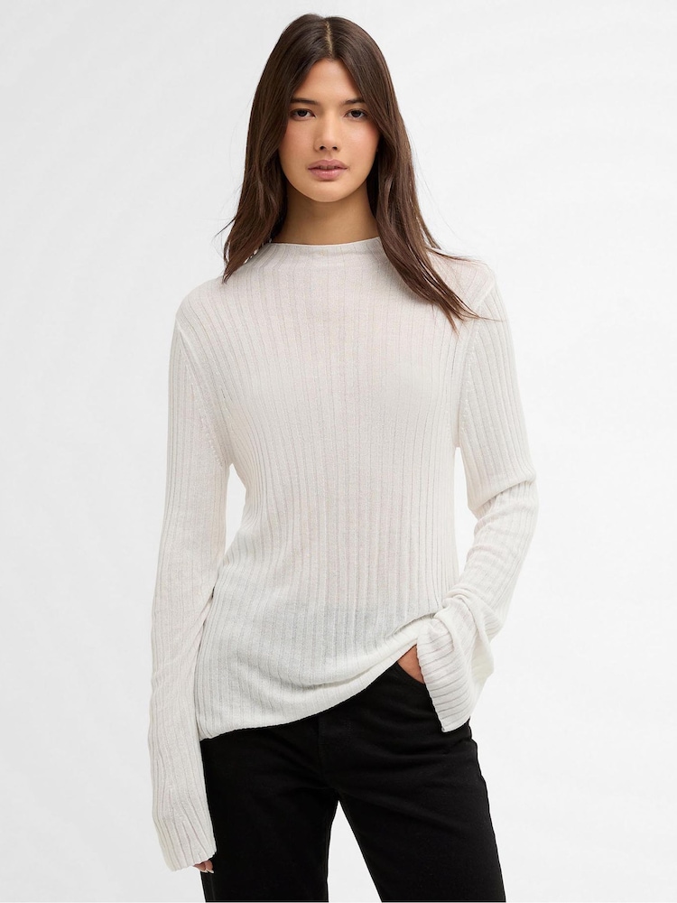 Barbour International White Ozara Knitted Jumper - Image 1 of 8
