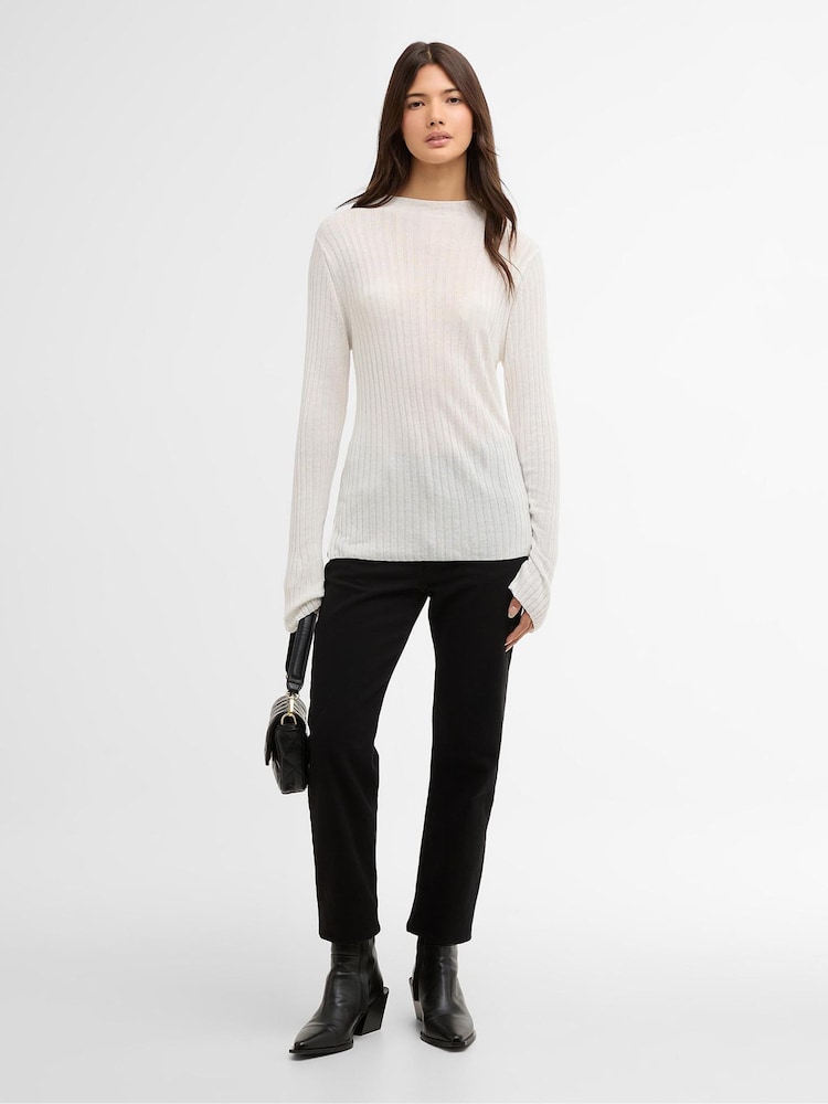 Barbour International White Ozara Knitted Jumper - Image 2 of 8