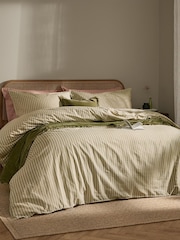 Yard Oregano Marlow Dual Tone Stripe Duvet Cover and Pillowcase Set - Image 1 of 4
