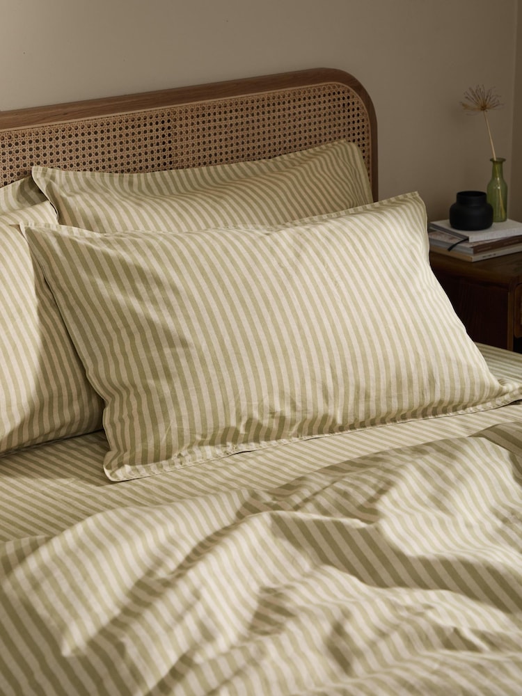 Yard Oregano Marlow Dual Tone Stripe Duvet Cover and Pillowcase Set - Image 4 of 4 Yard Oregano Marlow Dual Tone Stripe Duvet Cover and Pillowcase Set - Image 4 of 4
