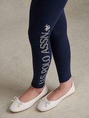 U.S. Polo Assn. Blue Branded Jersey Leggings - Image 2 of 7