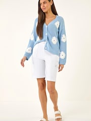 Roman White Cargo Seam Shorts - Image 2 of 5