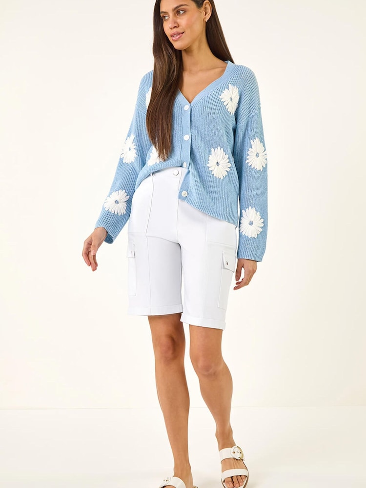 Roman White Cargo Seam Shorts - Image 2 of 5