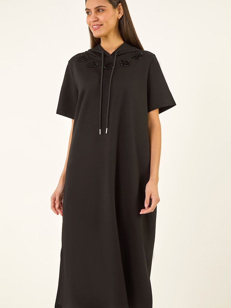 Roman Black Trim Detail Midi T-Shirt Dress - Image 2 of 5