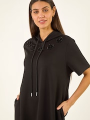 Roman Black Trim Detail Midi T-Shirt Dress - Image 4 of 5