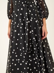 Roman 水玉プリントプリーツネックミディワンピース - 画像 5 / 5