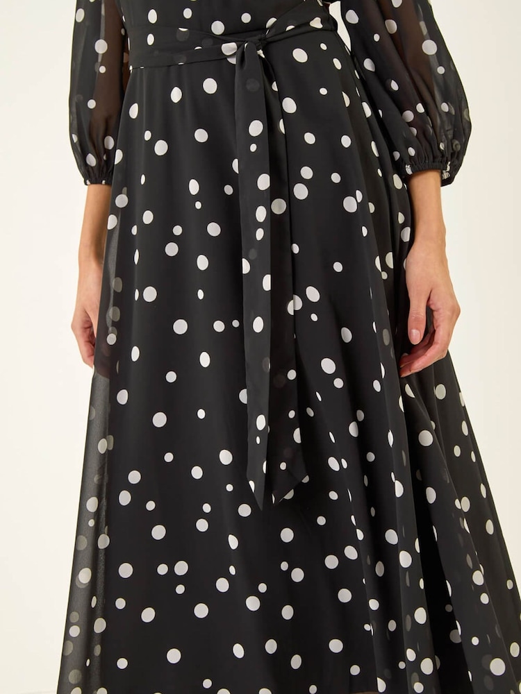 Roman 水玉プリントプリーツネックミディワンピース - 画像 5 / 5