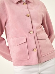 Roman Pink Suedette Button Jacket - Image 6 of 6